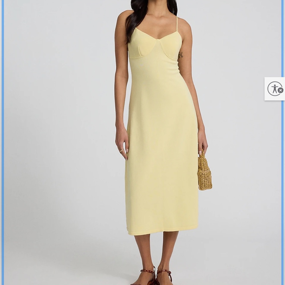 Express Soft Yellow Midi Dress